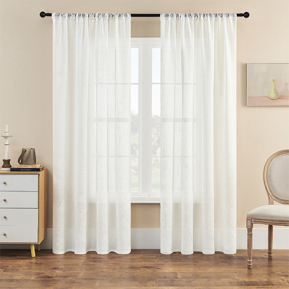 Sheer Leaf Pattern Curtains