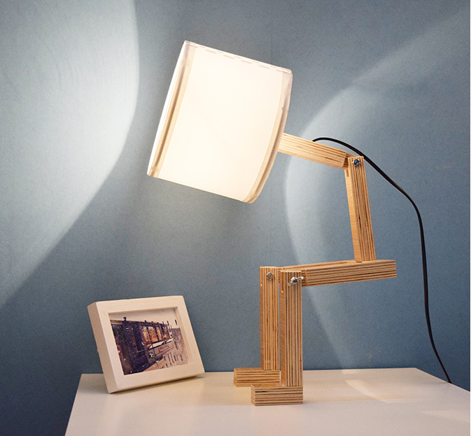 Wooden Flexi-Glow Bedside Lamp