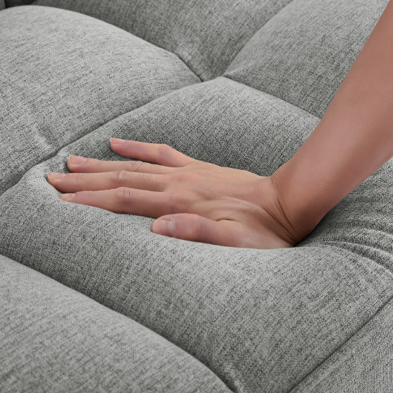 Slate Linen Reclining Sofa