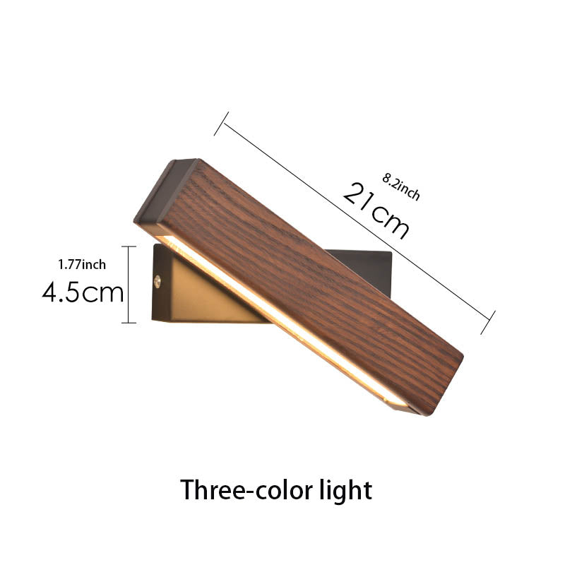 Minimalist Rotatable Wooden LED Wall Lamp for Bedroom