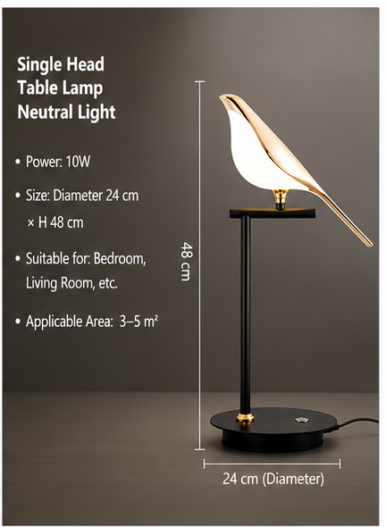Single Head Table Lamp - Neutral Light