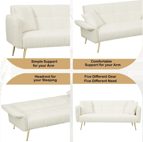 70" Velvet Futon Sofa Bed