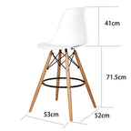 Scandinavian Wood Chair Set with Backrest