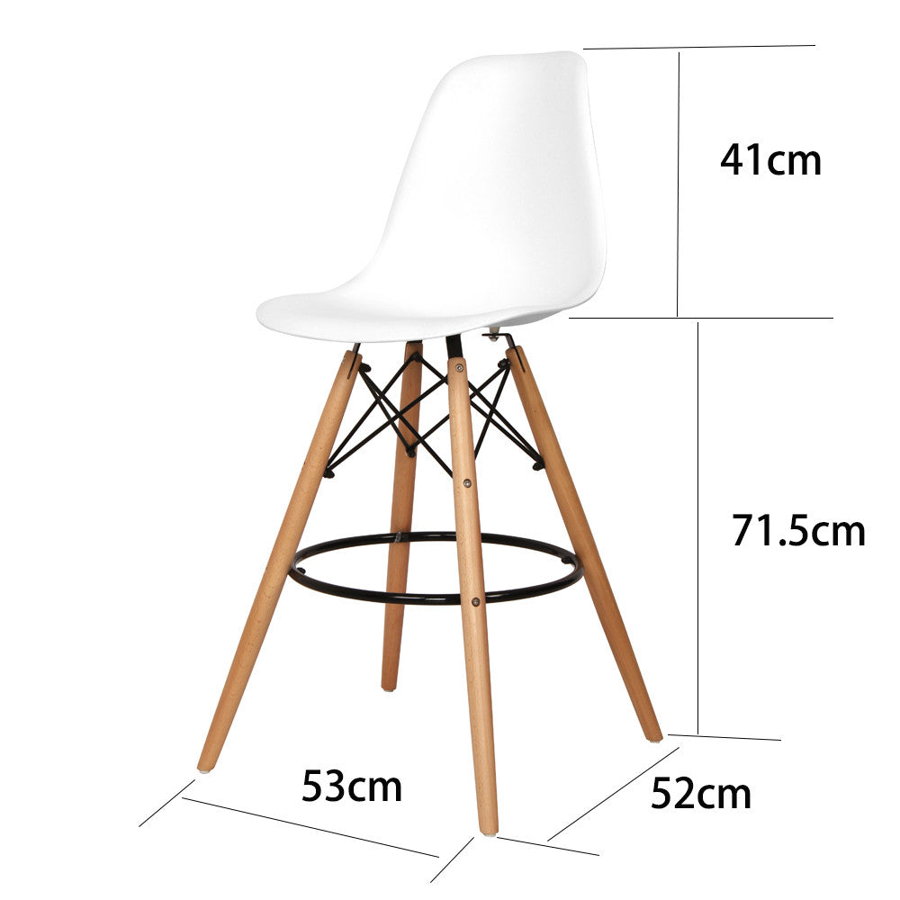 Scandinavian Wood Chair Set with Backrest