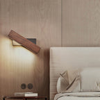 Minimalist Rotatable Wooden LED Wall Lamp for Bedroom