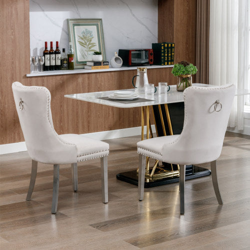 Tufted Velvet Dining Chair Set of 2