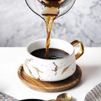 Nordic Marble Ceramic Mug & Saucer