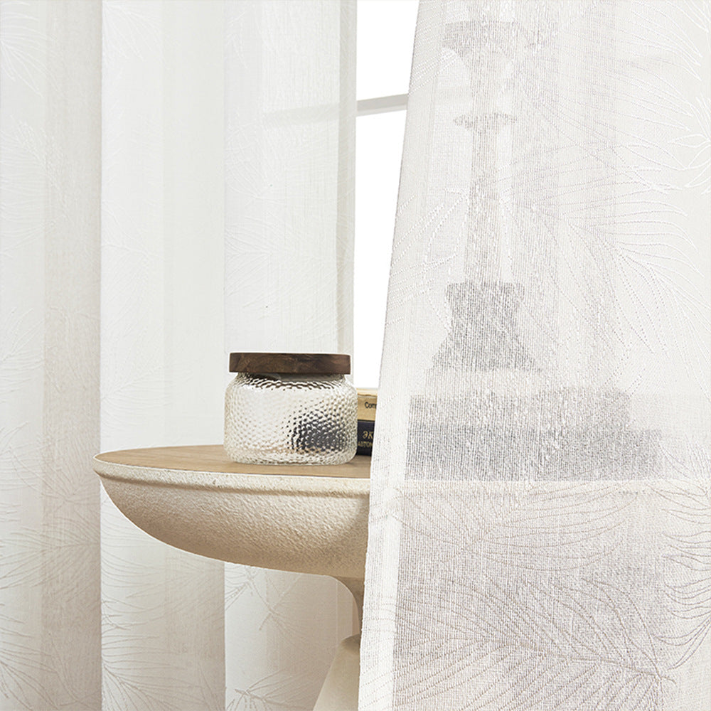 Sheer Leaf Pattern Curtains