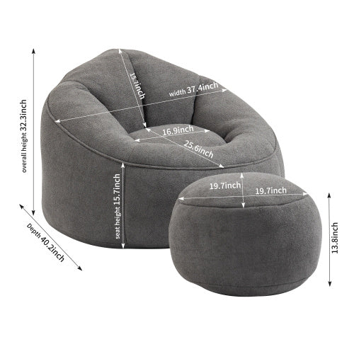Bean Bag Chair with Footrest