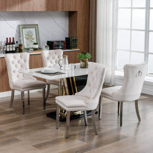 Tufted Velvet Dining Chair Set of 2