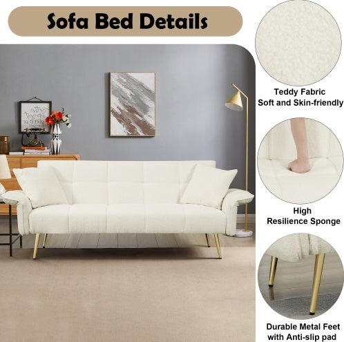 70" Velvet Futon Sofa Bed