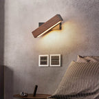 Minimalist Rotatable Wooden LED Wall Lamp for Bedroom