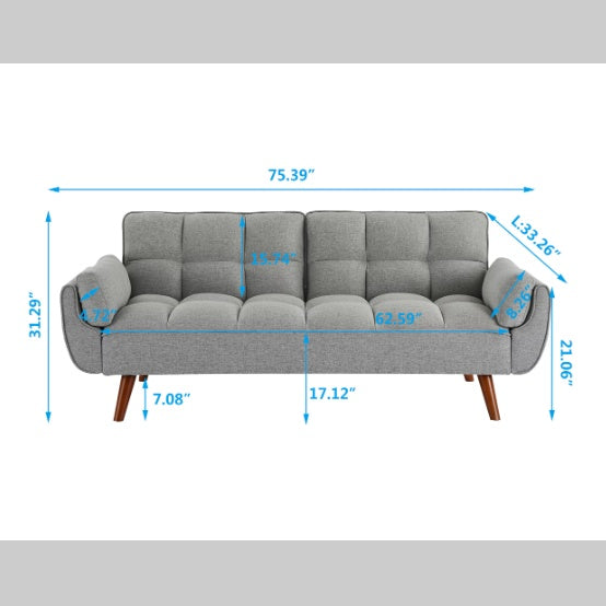 Slate Linen Reclining Sofa