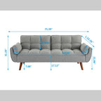 Slate Linen Reclining Sofa