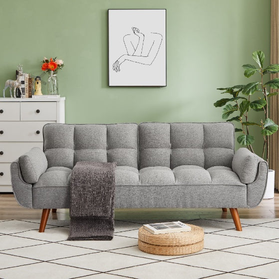 Slate Linen Reclining Sofa