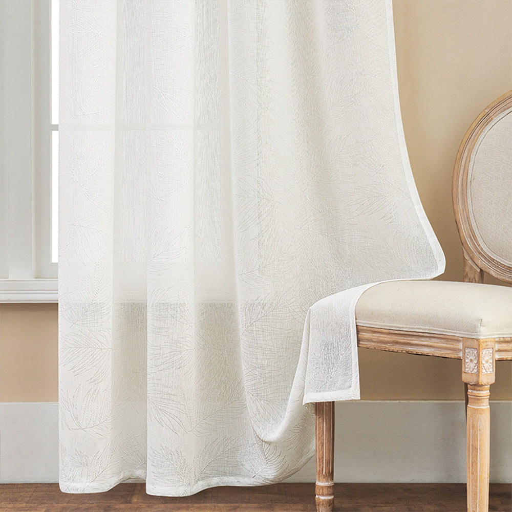 Sheer Leaf Pattern Curtains
