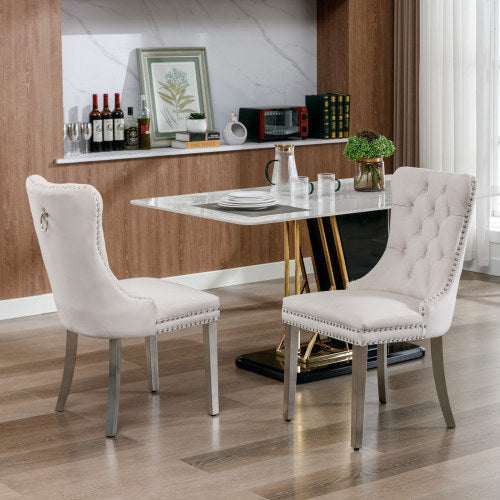 Tufted Velvet Dining Chair Set of 2