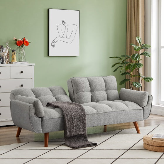 Slate Linen Reclining Sofa
