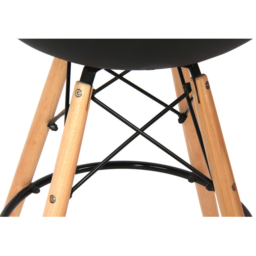 Scandinavian Wood Chair Set with Backrest